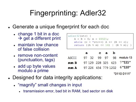 Understanding Adler32 Hash Code in LSH.4