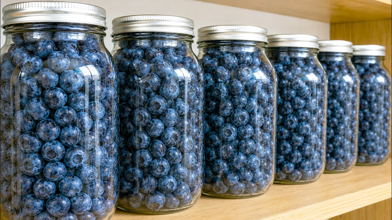 Fresh Blueberries in Jars Stay Like Freshly Picked for Years — No Sugar, No Freezer