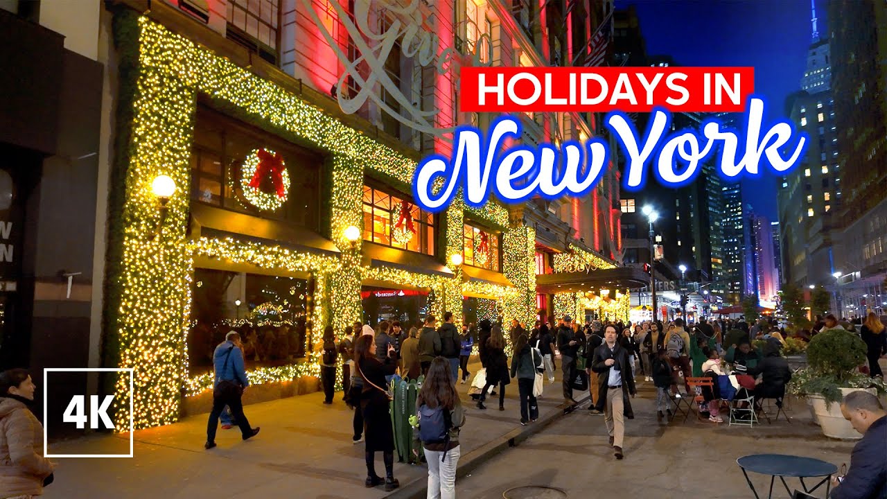 NYC Christmas Decorations Tour 🎄 in 4K