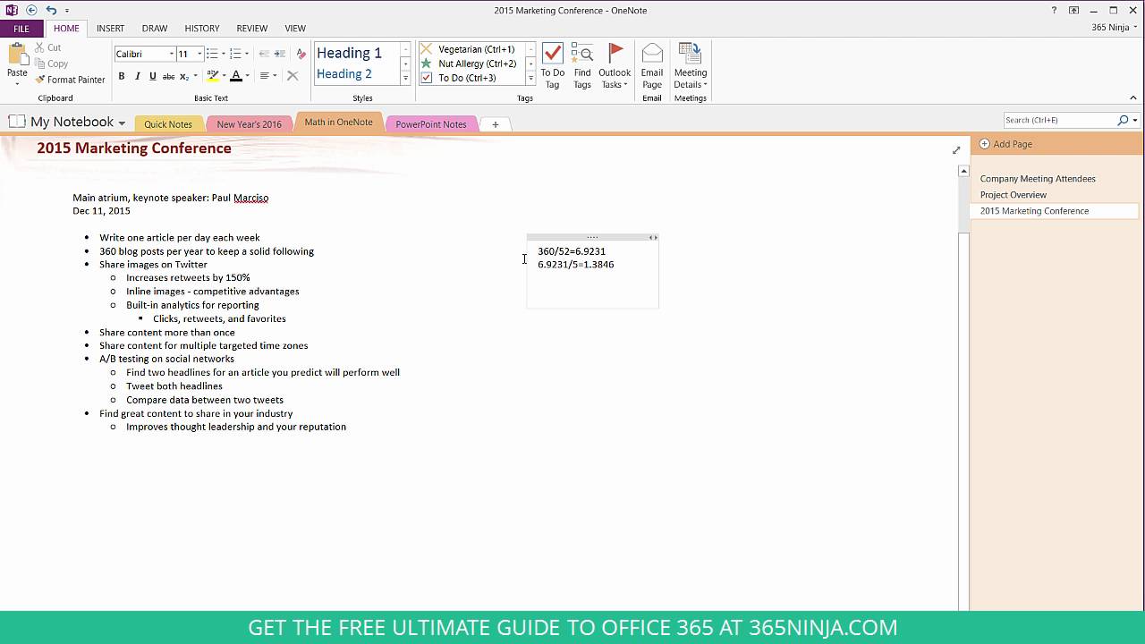 How to Make Quick Math Calculations in OneNote