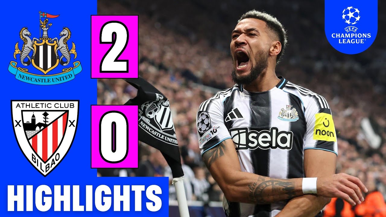 Newcastle vs Athletic Club Bilbao 2-0 Highlights | Joelinton Goal | UCL 2025-26 | Dan Burn