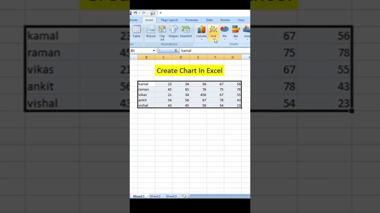 Create Line Charts in MS Excel 📊