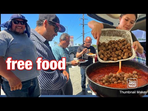 Huge Spaghetti For the Homeless People After Feeding At The Park ,Driving Around