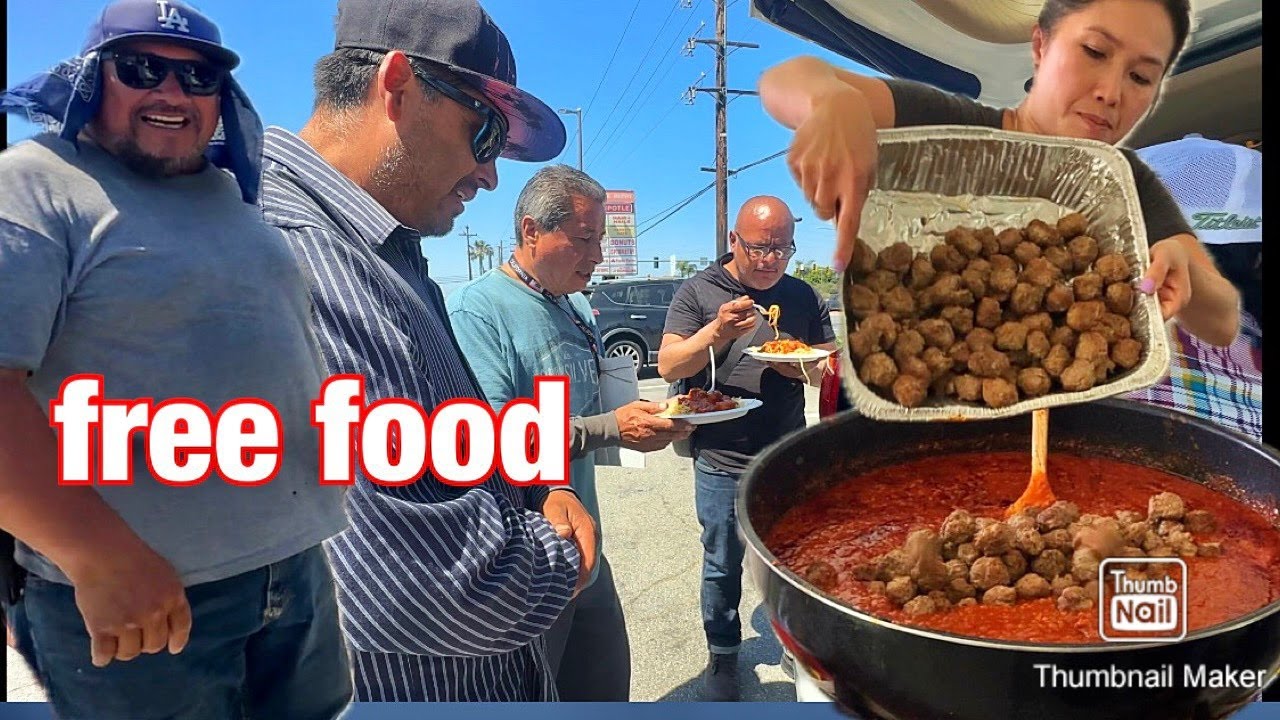 Spaghetti Feast for Homeless People After Park Feeding 🚗✨