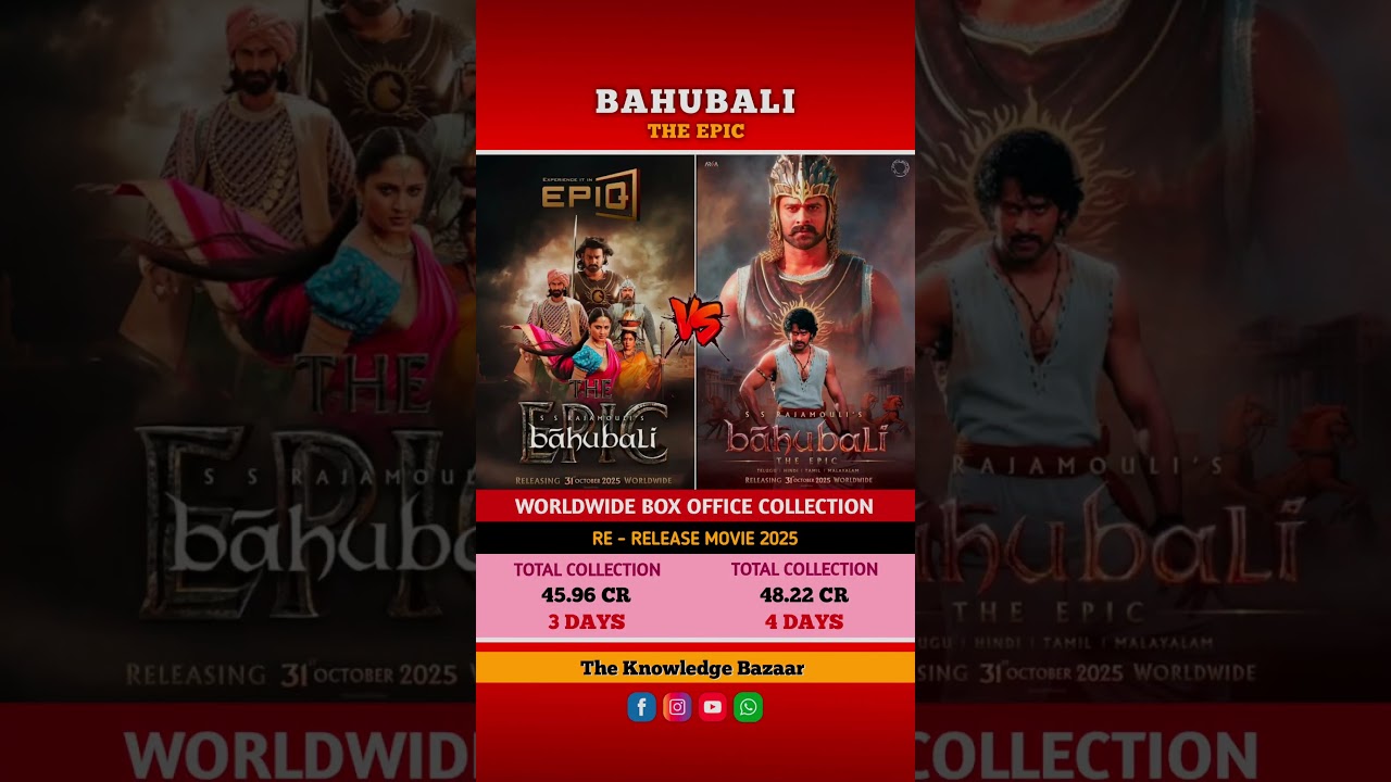 Bahubali the epic movie ( 3 & 4 Days ) box office collection worldwide #bahubali2 #bahubali #prabhas