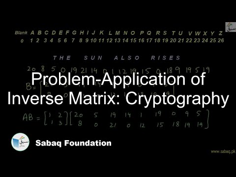 Problem-Application of Inverse Matrix: Cryptography, Math Lecture | Sabaq.pk