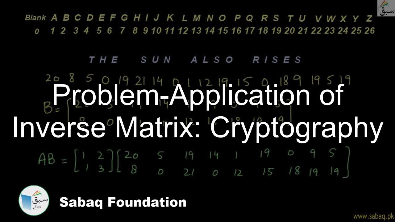 Unlocking Cryptography with Inverse Matrices 🔐 | Math Lecture by Sabaq.pk