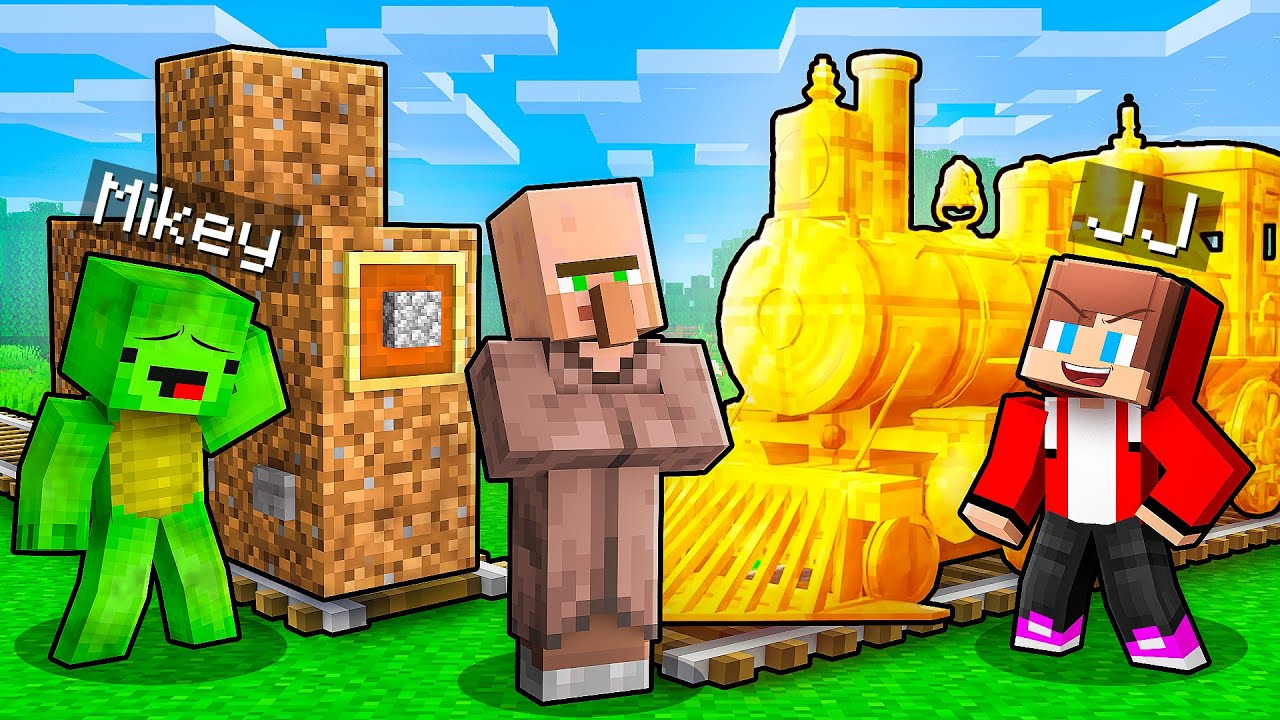 JJ & Mikey's Poor vs Rich Minecraft Train Battle 🚆