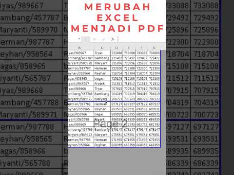 Cara Merubah Excel Menjadi Pdf