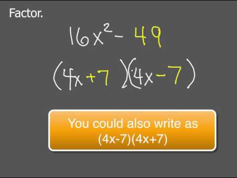 Factoring Difference of Squares