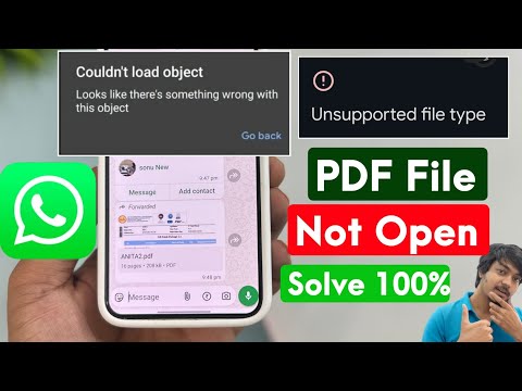 😥 WhatsApp pdf not opening | whatsapp can't open pdf | whatsapp couldn't load object | pdf open nahi