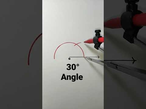 how to construct 30 degree angle using compass | 30° angle