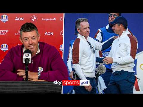 "I promised Luke I'd only talk about Europe" 🤣 | Rory McIlroy coy about USA rivalry and atmosphere
