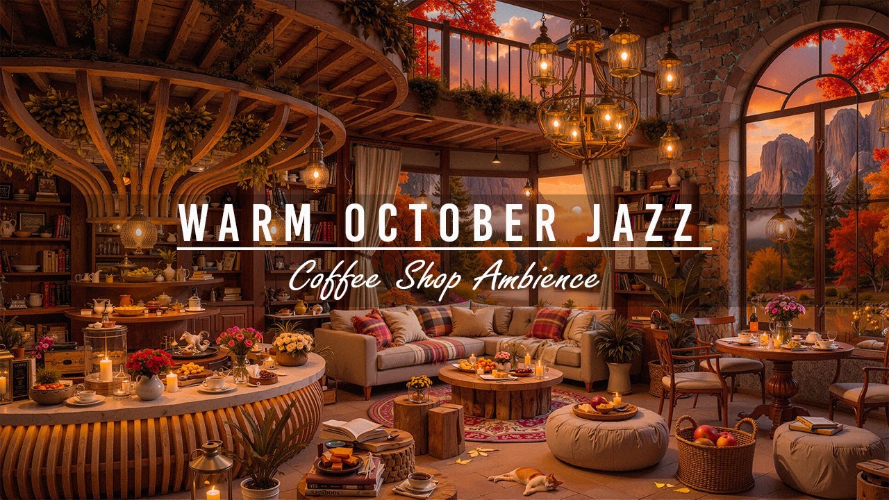 Relaxing October Jazz & Cozy Cafe Vibes 🎶