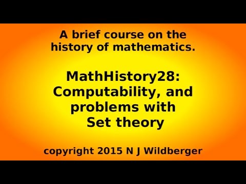 Computability and problems with Set theory | Math History | NJ Wildberger