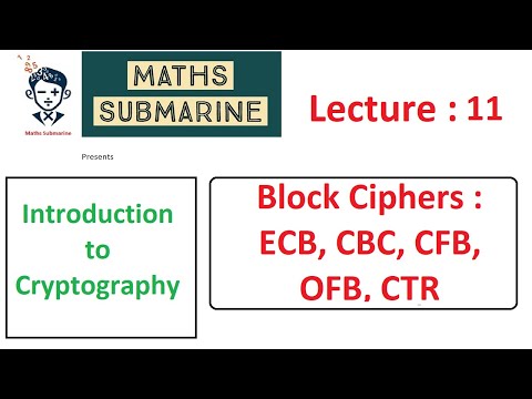 Cryptography Lecture 11: Block Ciphers, Modes of Operation - ECB, CBC, CFB, OFB, CTR