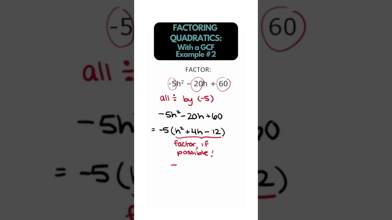Factoring Quadratics with GCF 🔢