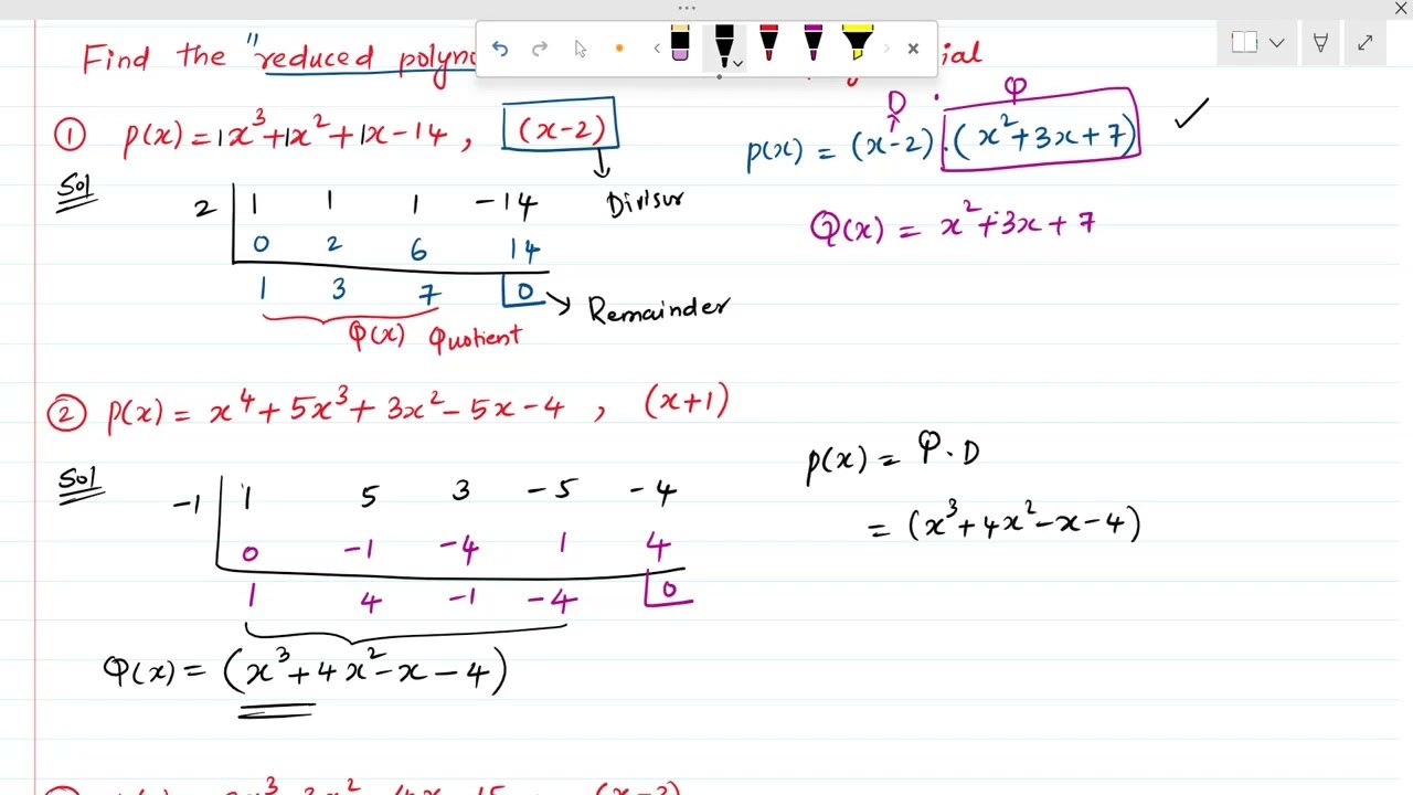 Mastering Reduced Polynomials & Finding the Value of K 📚