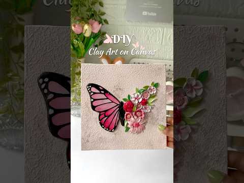 Butterfly art on canvas #shorts #viralshorts #craftideas #acrylicart #handmade #clayart