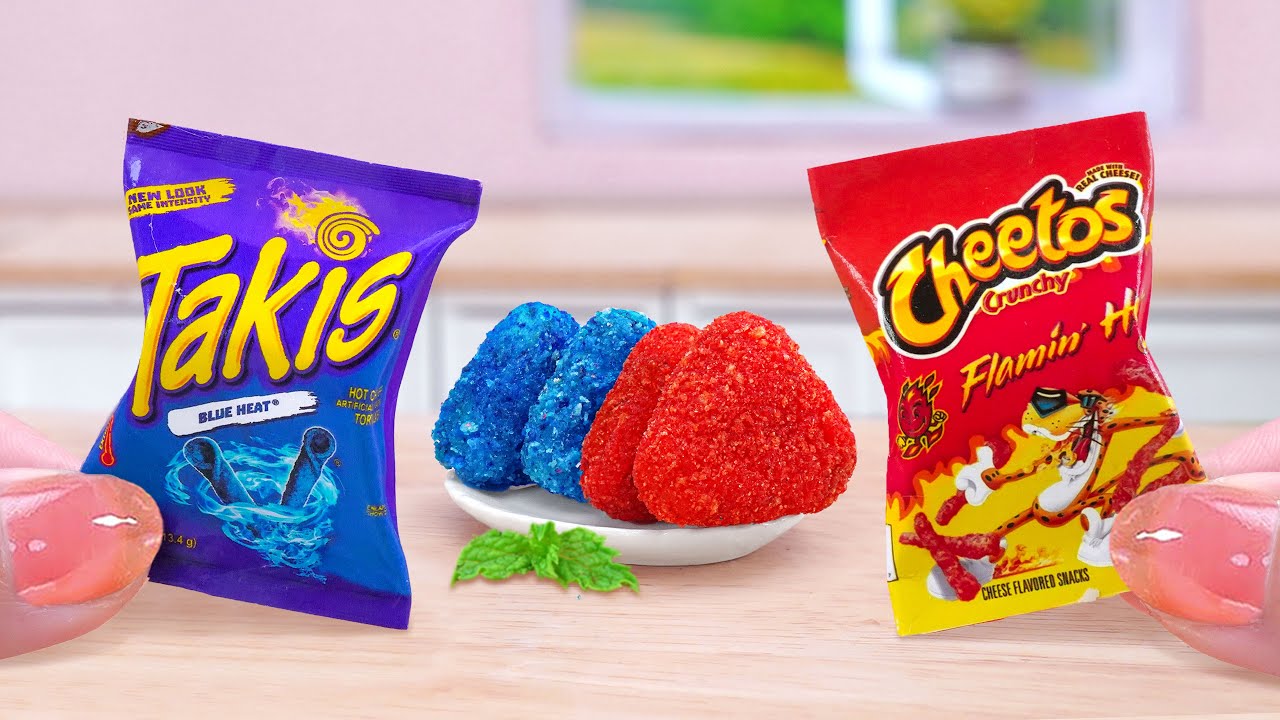 Takis Vs Cheetos Challenge🐯 Want A Miniature Cheetos Chicken Cheese Sandwich Shape🏆Tina Mini Cooking