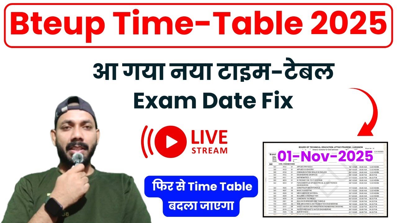 BTEUP 2025 Exam Schedule & Datesheet | Check Latest Timetable & Exam Dates 📅