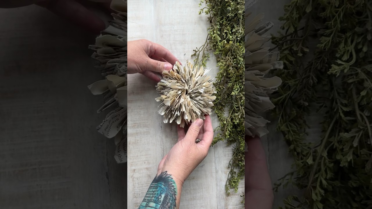 Mini DIY Book Page Wreaths for Crafts 🎨