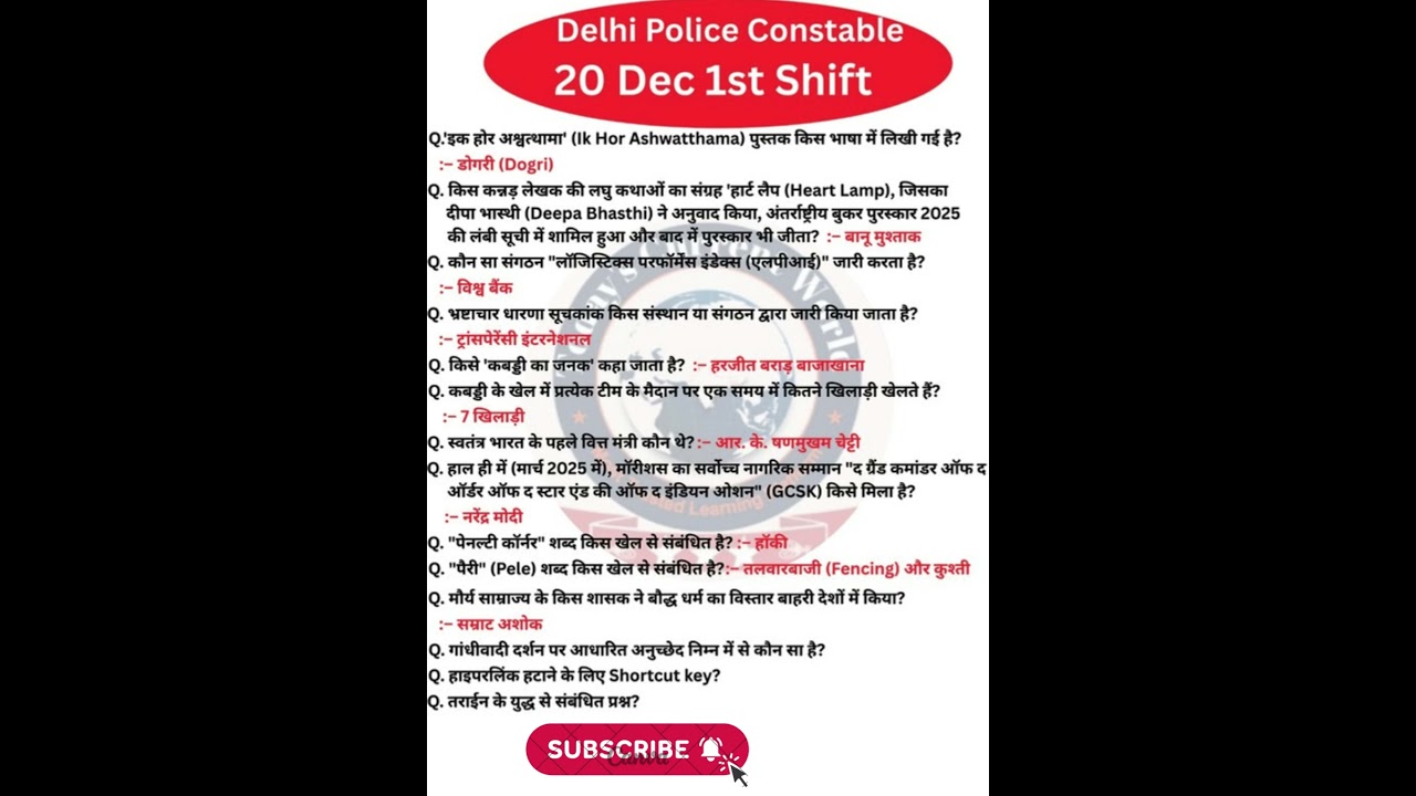 Delhi Police Constable 1st Shift Exam Analysis 2025 📝