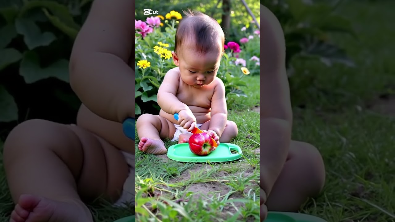 Adorable Baby Enjoys Apple 🍎