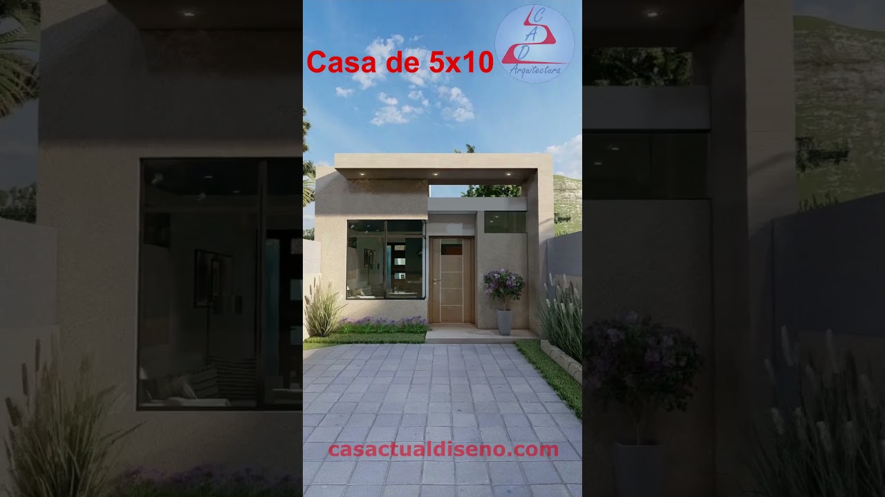 PLANO de CASA PEQUEÑA y  ECONÓMICA 5x10 metros 1 Piso  #casapequeña #planosdecasas