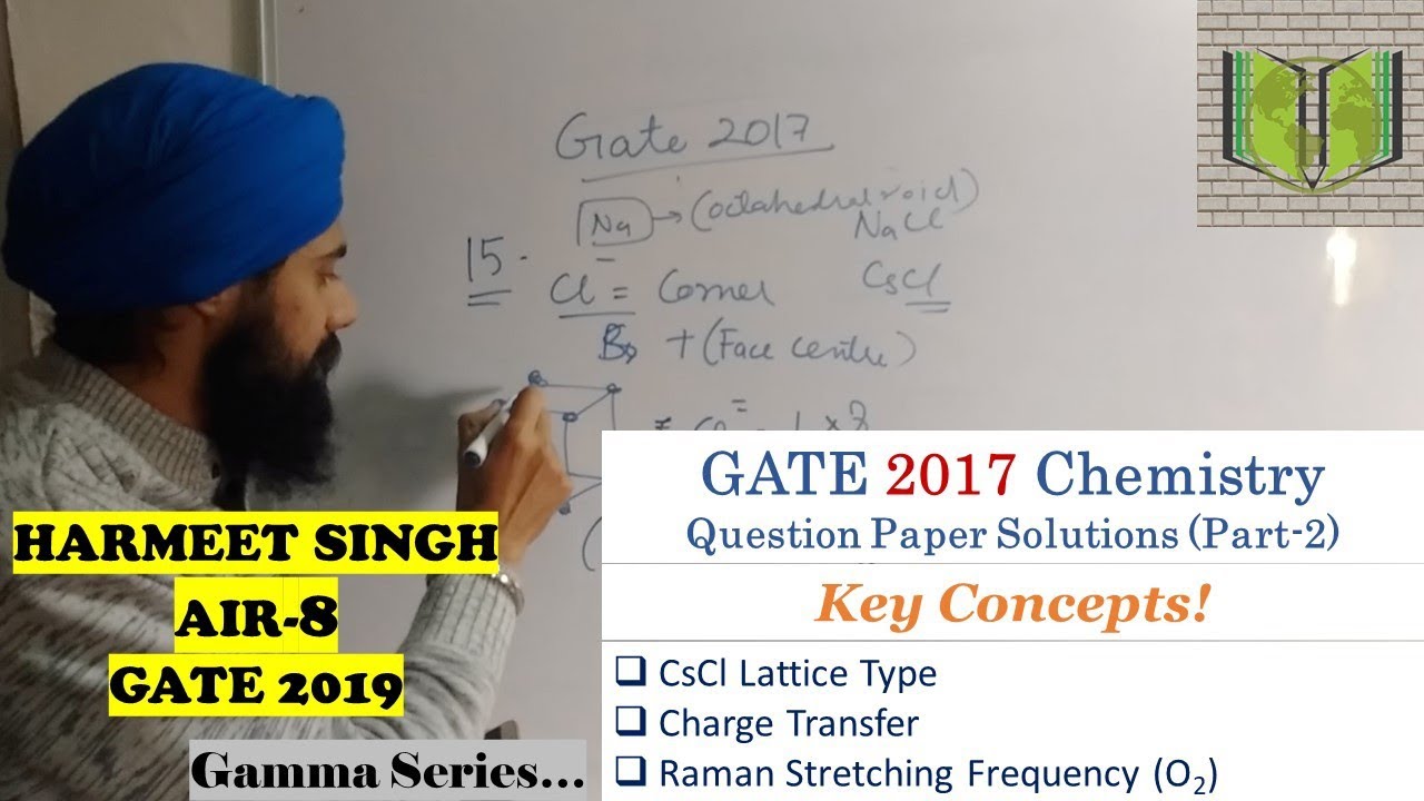GATE 2017 Chemistry Question Paper Solutions (Part 2) | CsCl, Charge Transfer & Raman Frequencies π