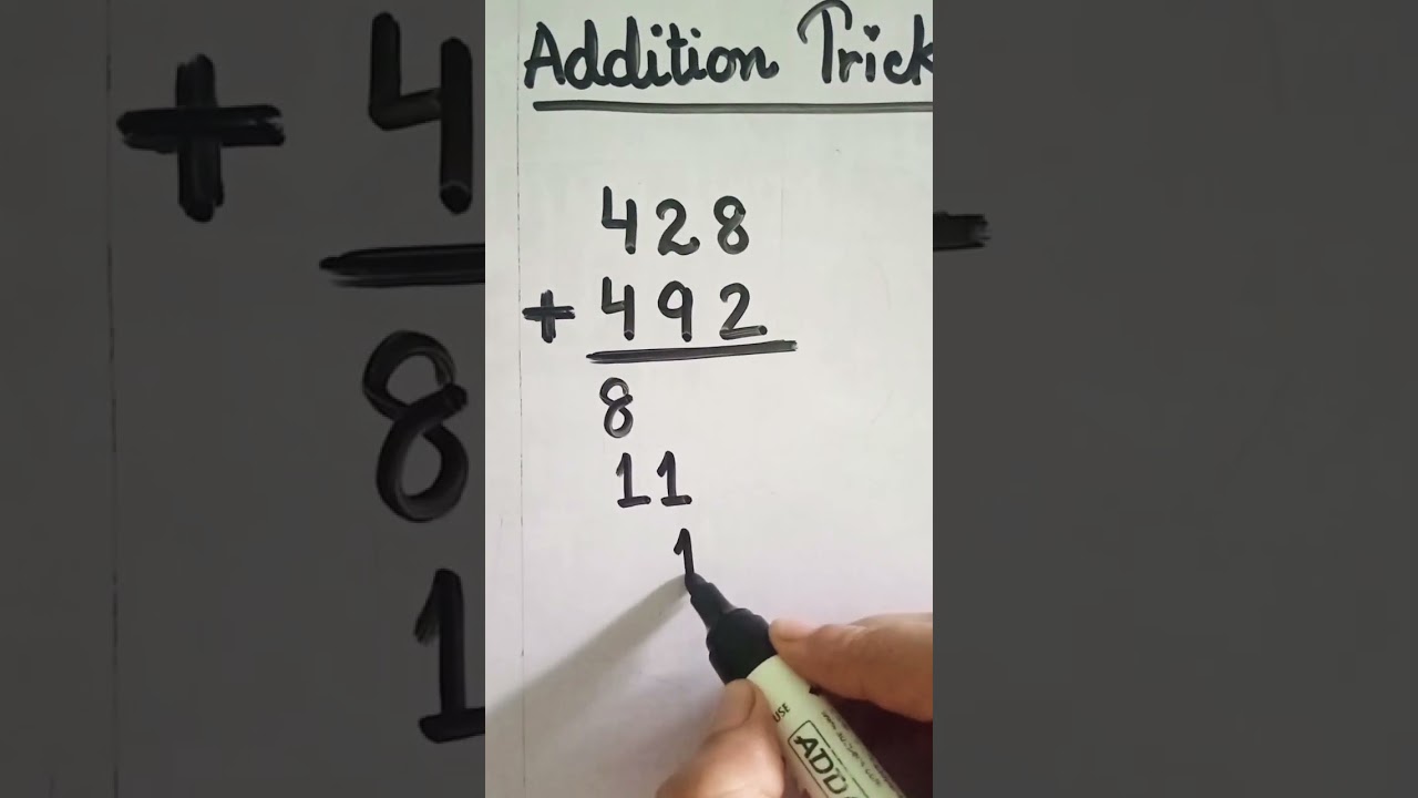 Simple and Easy Addition Trick for Quick Math