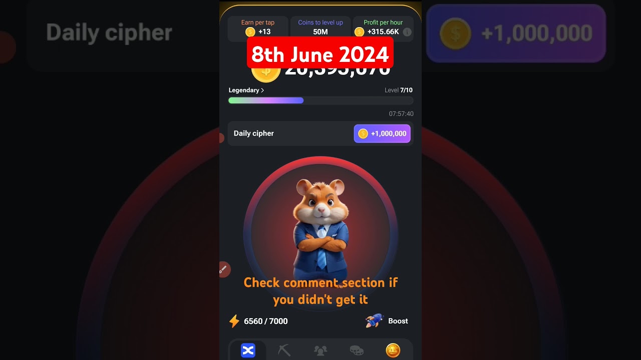 Hamster Kombat Daily Cipher Challenge & Airdrop 🚀 | Morse Code Puzzle June 8, 2024