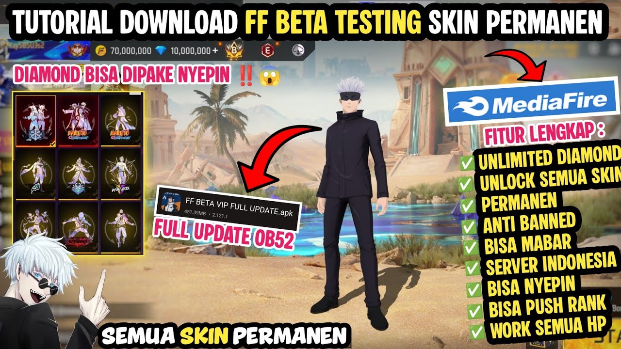 BISA PUSH RANK‼️ TUTORIAL LENGKAP CARA DOWNLOAD FF BETA TESTING UPDATE TERBARU 2026 - LINK MEDIAFIRE