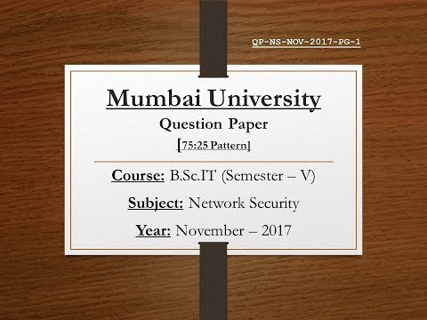 Network Security (November – 2017) [75:25 Pattern | Question Paper]