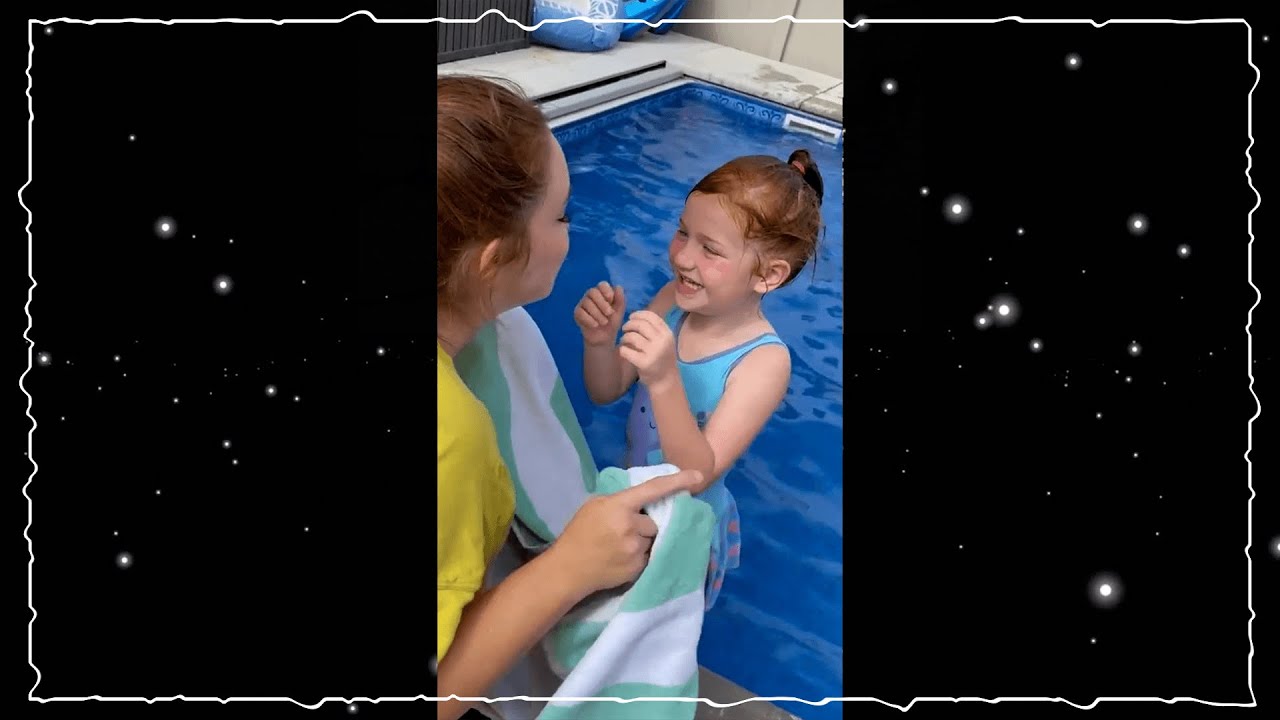Mom Pushes Her in! Adley’s Big Backyard Pool Dive 🏊♀️