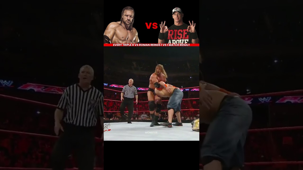 Every Triple H vs John Cena 1 vs 1 Match Result Edit 💥 #wwe
