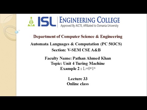 Unit 4 ALC TURING MACHINE Example  2