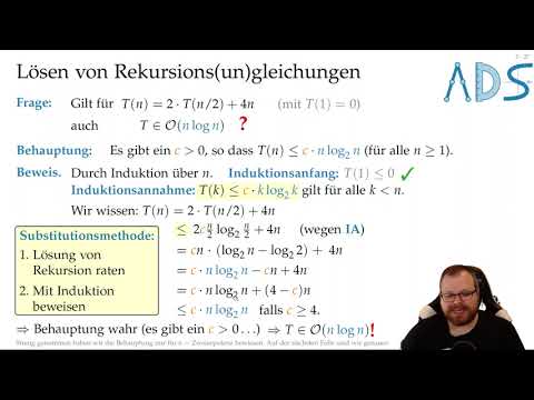 Rekursionsgleichungen | Algorithmen und Datenstrukturen - Vorlesung 05