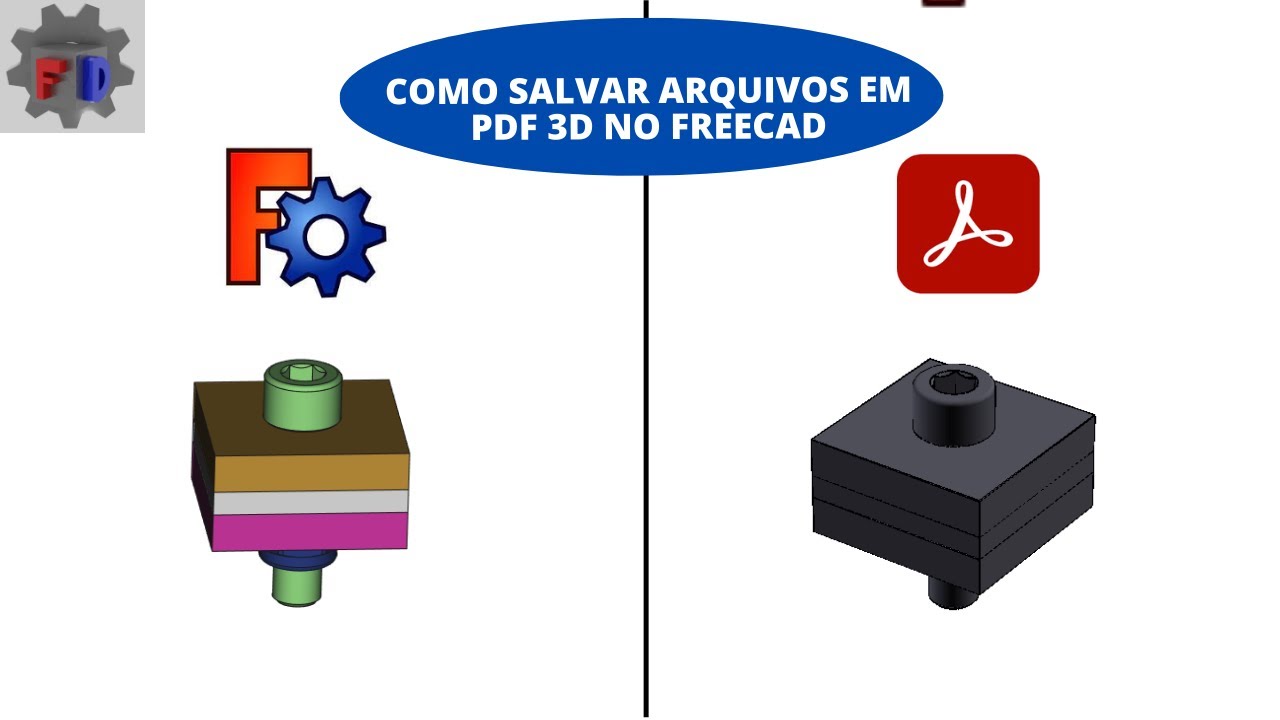 Como Salvar Arquivo em PDF 3D no FreeCAD