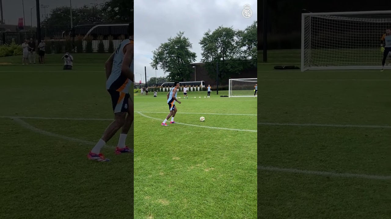 😎 No-look finishes! |🤙 #RealMadridOnTour #RealMadrid #ViniJr #EderMilitao