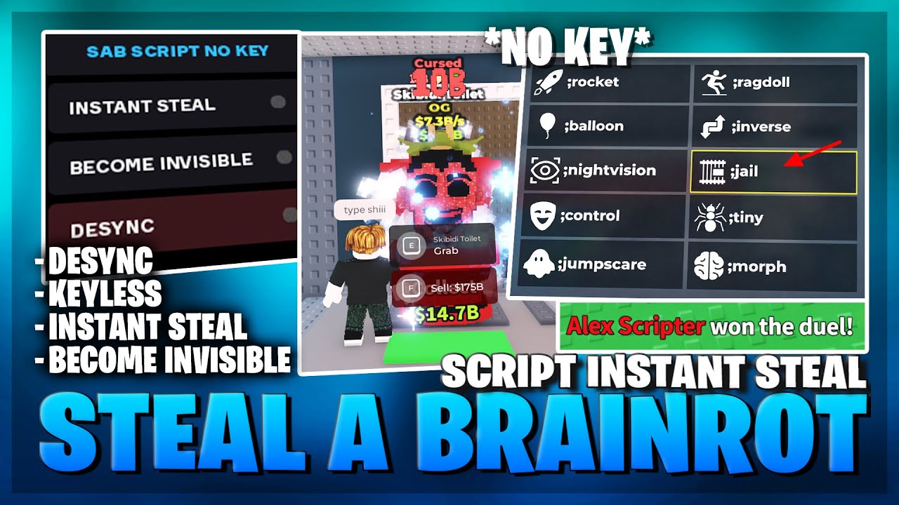 Steal Brainrot Script NO KEY β Instant & Invisible π