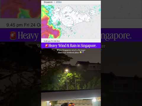 Crazy Rain & Wind in Singapore! 🌧️☔ | Real Weather Moments #singaporeshorts