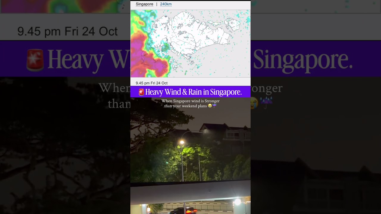 Intense Rain & Wind Storm Hits Singapore! 🌧️ | Real Weather Moments