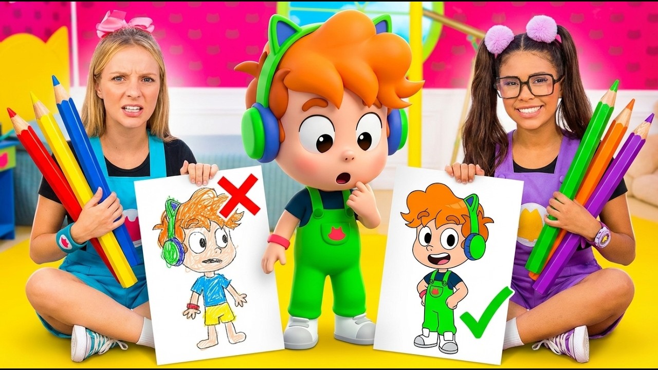 Colorindo com 3 cores na Turma do Gato Galáctico 🎨