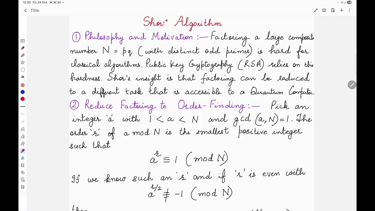 Shor's Algorithm for Quantum Factoring 🔍