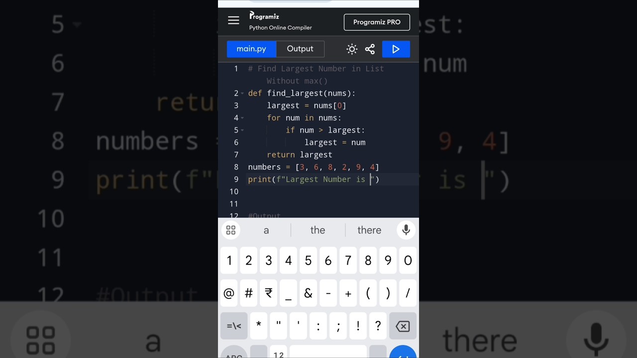 Python Hack: Find the Largest Number Without max() in Just 60 Seconds! 🚀