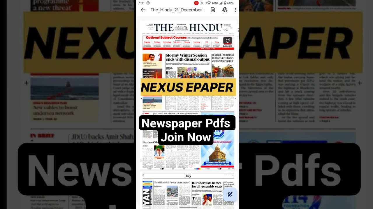 Download The Hindu & Indian Express PDFs for Free 📥 | Latest Newspapers