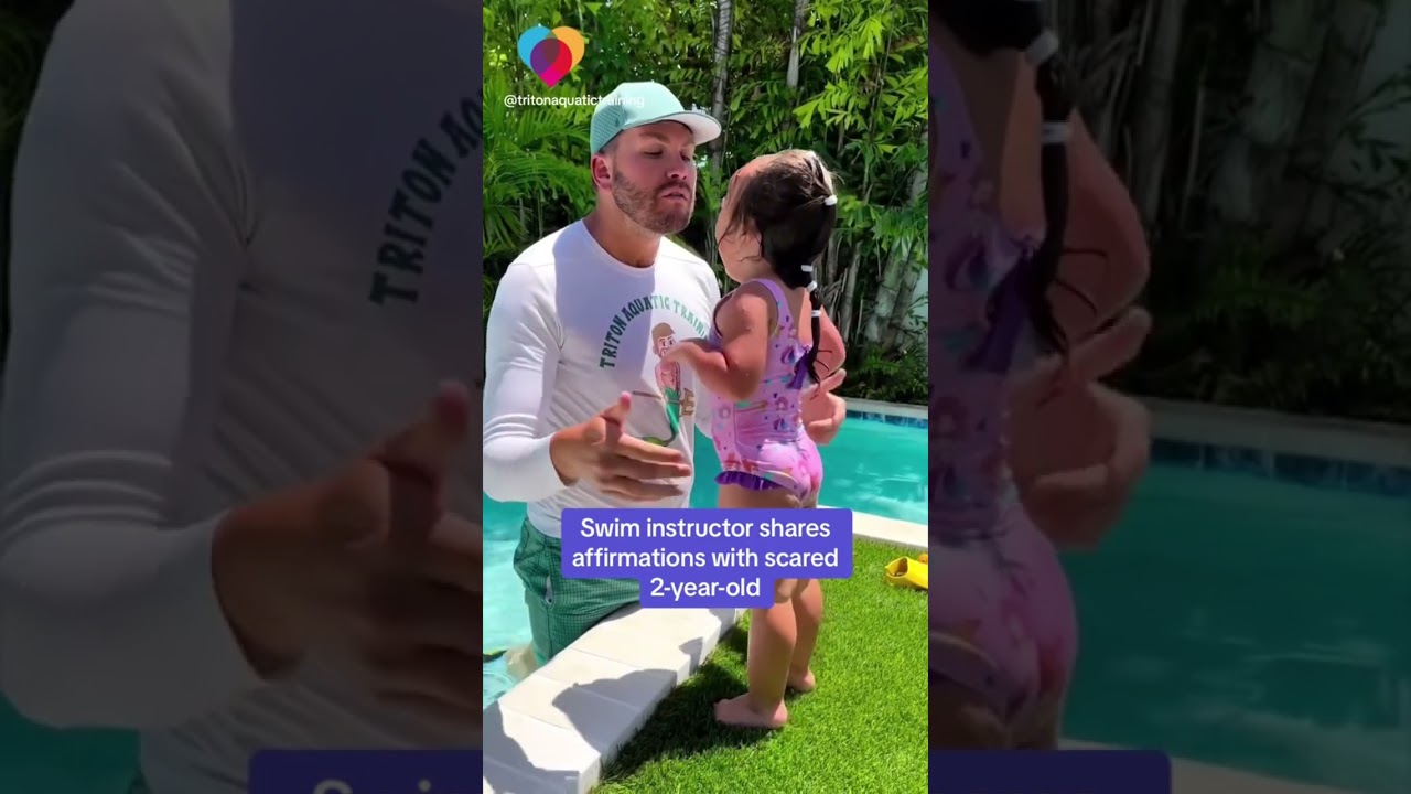 Heartwarming: Swim Instructor Uses Affirmations to Comfort a Nervous 2-Year-Old 🏊‍♂️