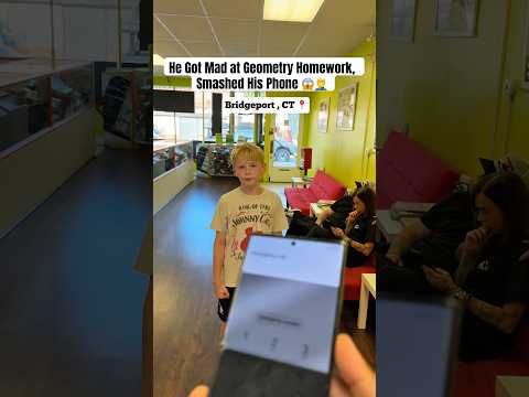Geometry Homework Made Him Slammed His phone 😱😱  #shorts #moneytalkswireless #android