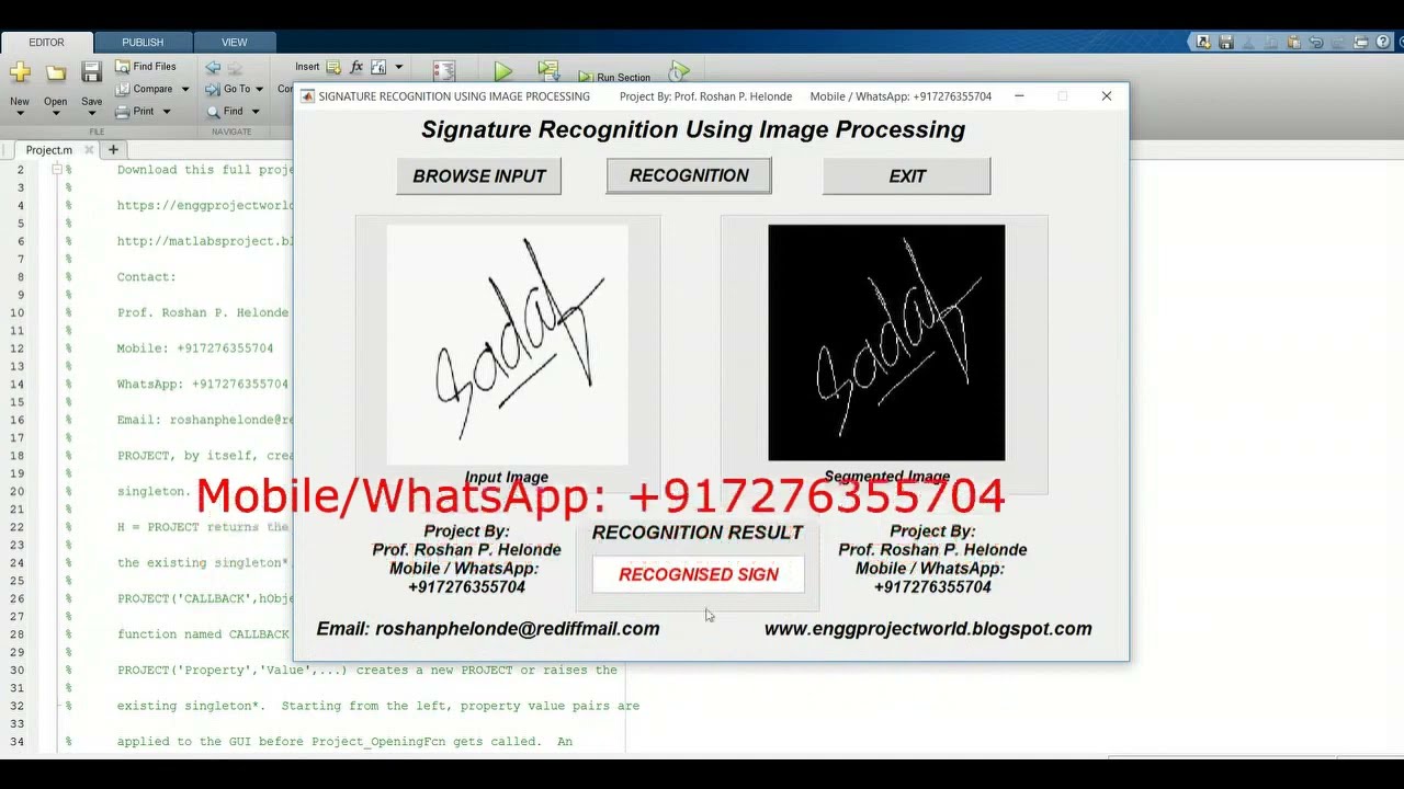 Matlab Signature Recognition & Verification π